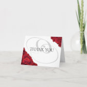 Foto Rote Rosen Foto Hochzeit Dankeskarte (Vorderseite)