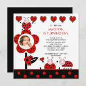 Foto-rote u. schwarze einladung (Vorne/Hinten)