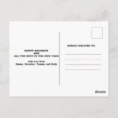 Foto | Rote und grüne Glitzer Postkarte (Rückseite)