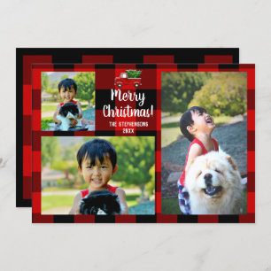 Foto roter des Lieferwagen-LKW-rustikales Einladung