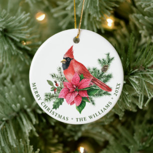 FOTO Roter Kardinal Weihnachtsstern Weihnachten Keramik Ornament