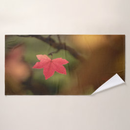Foto Roter Leaf Nature Badehandtuch