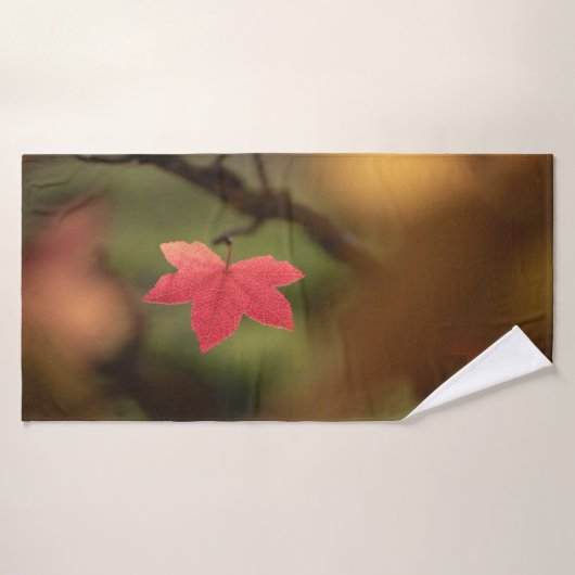 Foto Roter Leaf Nature Badehandtuch (Badehandtuch)