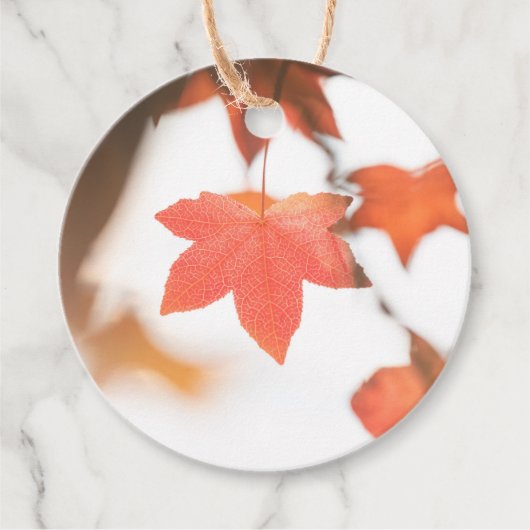 Foto Roter Leaf Nature Geschenkanhänger (Vorderseite)