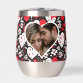 Foto "Rotes, Schwarzes und Weiß Herz und Blume" (Vorderseite)