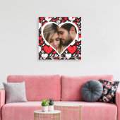 Foto "Rotes, Schwarzes und Weiß Herz und Blume" Leinwanddruck (Insitu (Wohnzimmer))