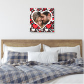 Foto "Rotes, Schwarzes und Weiß Herz und Blume" Leinwanddruck (Insitu (Schlafzimmer))