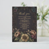 Foto Royal Viktorianisch Gothic Floral Bridal Dankeskarte (Stehend Vorderseite)