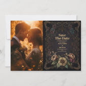 Foto Royal Viktorianisch Gothic Floral Wedding Save The Date (Vorderseite)