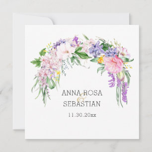*~* FOTO RSVP Blumen AR12 QR Hochzeit Einladung