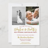 Foto Ruby zum 40. Hochzeitstag Einladung (Vorderseite)