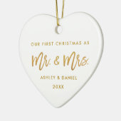 Foto-Rückseite des Bürsten-Skript-Golderste Keramik Ornament (Links)