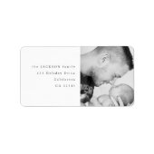 Foto-Rücksendeadresse für Schwarz und Weiß Adressaufkleber (Vorne)