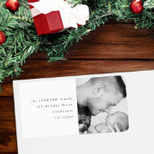 Foto-Rücksendeadresse für Schwarz und Weiß Adressaufkleber