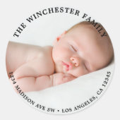 Foto-Rücksendeadresse Runder Aufkleber (Vorderseite)