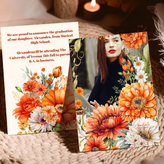 Foto Rust Terracotta Blume Abschluss Ankündigung