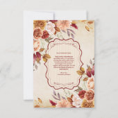 Foto Rust Terracotta Blume Burnt Orange Wedding Dankeskarte (Rückseite)