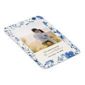 Foto Rustic Blue Wildblume Save the Date Magnet (Rechte Seite)