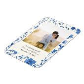 Foto Rustic Blue Wildblume Save the Date Magnet (Linke Seite)