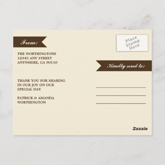 Foto Rustic Burlap Mason Jar Danke Postkarten (Rückseite)