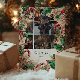 Foto Rustic Candy Cane Weihnachtsfest Party Feiertagskarte