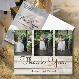 Foto Rustic Chic Moderne Hochzeit Vielen Dank Postkarte