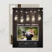 Foto Rustic Country Mason Jar speichern Datum Kart Ankündigungspostkarte (Vorne/Hinten)