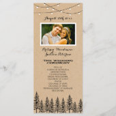 Foto Rustic Evergreen Pine Tree Hochzeitsprogramme Programm (Vorderseite)