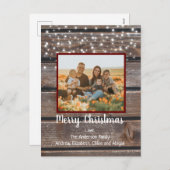 Foto Rustic Holz String Lights Weihnachten (Vorne/Hinten)