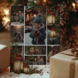 Foto Rustic Lantern Weihnachts-Party Feiertagskarte