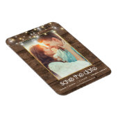 Foto Rustic Mason Jar String Lights Save the Date Magnet (Rechte Seite)