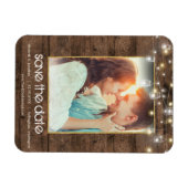Foto Rustic Mason Jar String Lights Save the Date Magnet (Horizontal)