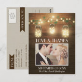 Foto Rustic Mason Jar Vielen Dank Karten Postkarte (Vorne/Hinten)