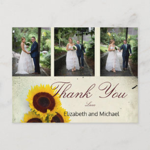 Foto Rustic Sonnenblume Elegante Hochzeit Vielen D Postkarte