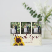 Foto Rustic Sonnenblume Moderne Hochzeit Vielen Da Postkarte (Stehend Vorderseite)