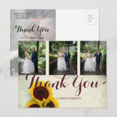 Foto Rustic Sonnenblume Moderne Hochzeit Vielen Da Postkarte (Vorne/Hinten)
