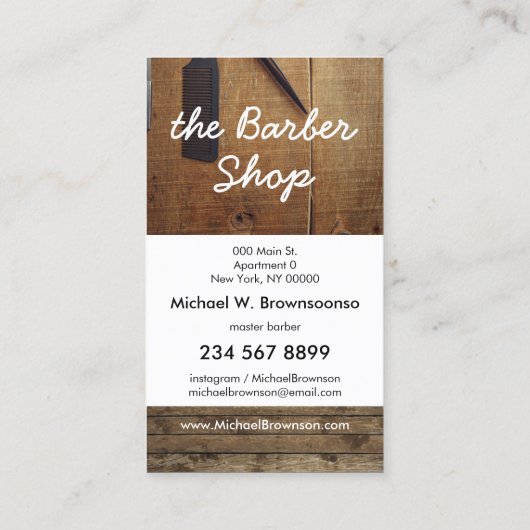 Foto Rustic Visitenkarte (Rückseite)