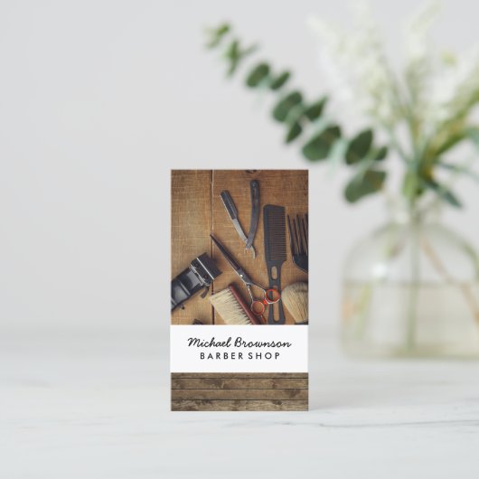 Foto Rustic Visitenkarte (Stehend Vorderseite)