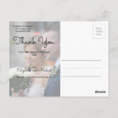 Foto Rustic Wood Floral Wedding Modern Vielen Dank Postkarte (Rückseite)