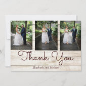 Foto Rustic Wood Floral Wedding Vielen Dank Dankeskarte (Vorderseite)