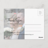 Foto Rustic Wood Floral Wedding Vielen Dank Postkarte (Rückseite)