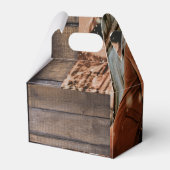 Foto Rustic Wood Frohe Weihnachtsfeier Geschenkschachtel (Rückseite)