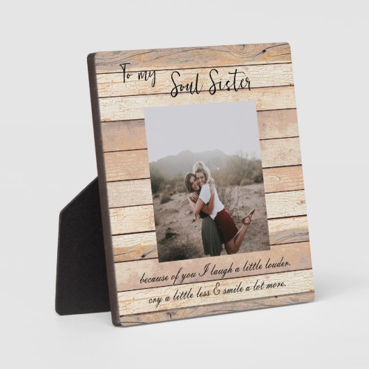 Foto Rustic Wood Plaque Soul Sister Foto Fotoplatte (Vorderseite)