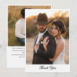 Foto rustikal minimal einfache elegante Cowboy-Dan Dankeskarte