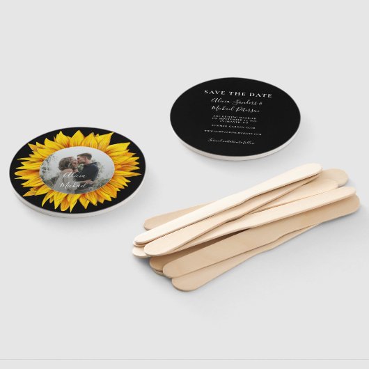 Foto rustikale Blumen schick Hochzeit speichern Si Fächer (Non-assembled)