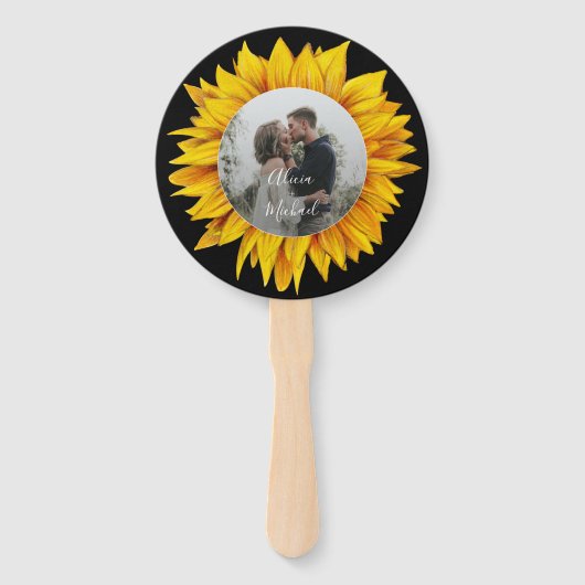 Foto rustikale Blumen schick Hochzeit speichern Si Fächer (Vorderseite)