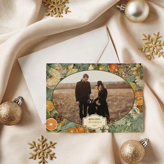 Foto Rustikale Waldflora Weihnachtsbotanik Feiertagskarte