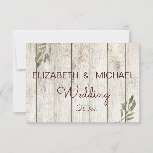 Foto Rustikaler Chic Moderne Einfache Hochzeit Save The Date (Rückseite)