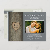 Foto Rustikaler Eichenbaum speichern die Datumskar Ankündigungspostkarte (Vorne/Hinten)