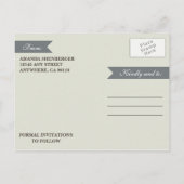 Foto Rustikaler Eichenbaum speichern die Datumskar Ankündigungspostkarte (Rückseite)